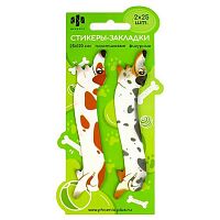 Стикеры-закладки ФЕНИКС "Псы" 65195 пластик,25*120мм,50шт,фигурн.