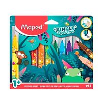 Фломастеры JUMBO 12цв. MAPED "Jungle Fever" 846900 суперсмыв.,заблокир. пиш. узлел,к/к