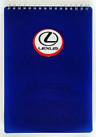 СБ Блокнот А5-  64л. (верх.спираль) пластик AUTO "Lexus"142х200