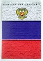 СБ Блокнот А5  64л. (верх.спираль) пластик прозр. "Офисный" 20 (Российский флаг)