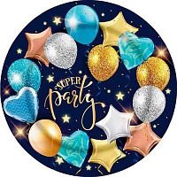 Тарелка бум. Микрос "Супер пати голубая" ч46337 18см (10шт)