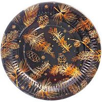 Тарелка бум. "Хвойная веточка" 18см (10шт) 889-0478