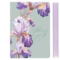 Ежедневник н/д А5 168л. Fiorenzo кож.зам. "Ирисы" 253064 интегр.обл.,сир.срез,выб.лак,тонир.