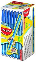 Ручка шар. MAPED "Green Ice" 224430 синяя,0,6мм,треуг.полупрозр.корпус,однораз.