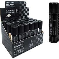 Клей-карандаш  8гр. deVENTE "Total black" 4042502 PVP основа,быстросохн.,чёрный