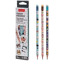 Карандаш ч/гр. с ласт. ХАТ "Teddy Friends" 086457 НВ,кругл.корп.,заточ.,к/к