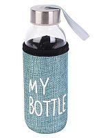 Бутылка д/воды Миленд "My bottle" бирюзов.,в чехле,300мл УД-6411