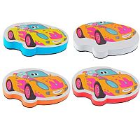 Губка для стирания с доски КОКОС "Машинка" 252313 на магните,110*64мм,асс.