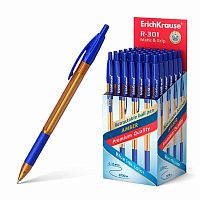 Ручка авт. шар. EK R-301 Янтарь 58090 синяя,0,7мм,резин.грип