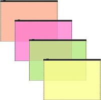 Папка на молнии А5+ EK "Fizzy Neon" 61167 Zip,п/прозр.пластик.,асс.,140мкм