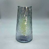 Ваза Микрос "Конус" ч52352 стекл.,H=19,5см,D=10,5*7,6см,фактура "кора",перламутр