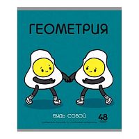 Тетрадь предм. 48л. ПЗБФ "ИИшница-Геометрия" 024345 мат.лам.,брайль (клетка)