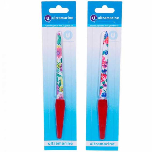 Пилка д/ногтей метал. "Ultramarine-Цветы" 865-995 цвет ручки микс, цвет пилки микс,17см,блист.