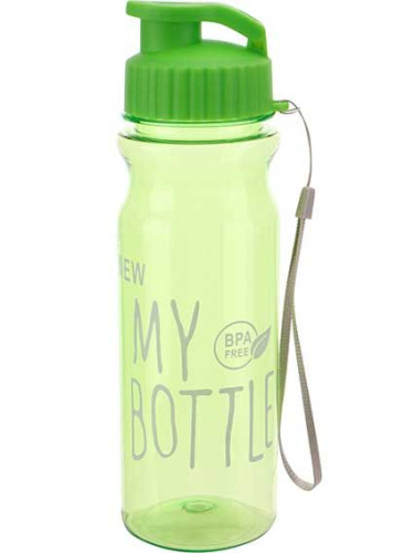 Бутылка д/воды 450мл Миленд "На спорте" УД-0473 пластик.,зелёная