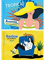 Альбом для рис.40л. Проф-Пресс спираль "Милые девочки микс" 40-9757 лён,микроперф.,асс.