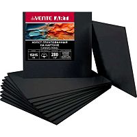 Холст грунт. на картоне 15*15см deVENTE "Art" 8150429 чёрный,хлоп.100%,280г/м2,мелк.зерн.