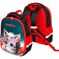 Ранец школьный ATTOMEX "Optima. Kawaii Cat" 7033501 жёст.,37*28*18см,700гр.,светоотр.эл.