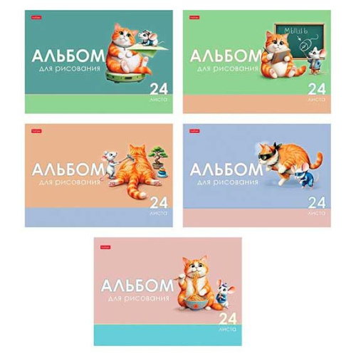 Альбом для рис.24л. ХАТ "Кот и мышь" на скобе,асс. 096955