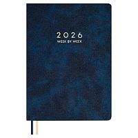 Еженедельник настол. 2026г. А4  80л. ESCALADA кож.зам. "Тиволи Делавэ синий" 70329 мягк.обл.