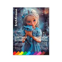 Набор цв.глянц.картона А4 10цв. лак. и цв.бумаги А4 10цв. EK "Magic Pet" 63635 склейка