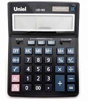 Калькулятор наст. 12разр. Uniel UD-60K чёрный,206*155*35мм,2питания (аналог 888)