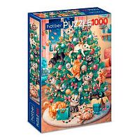 Пазлы 1000 ХАТ А2 Premium "Мяу-Ёлка" 35214