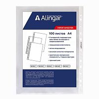Карман с перфорацией 100мкм А4+ ALINGAR AL11155-100 глянц.