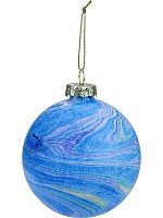 Игрушка ёлочная Миленд "Синий мрамор (шар)" ЕШ-4250 стекло,8см
