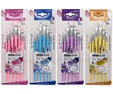 Набор кистей  6шт. Giorgione (синтетика кр.№2,6,10,пл.№4,8,12) DO-199 блистер