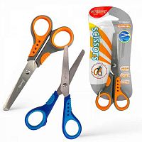 Ножницы 13см Yalong "Эргономик" YL26008-3 серо-оранж.прорезин.ручки,е/подвес