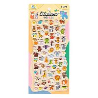 Наклейка декор. зефирная 10*22 "Зверюшки 2" Р22072-4 Ткн1003-6