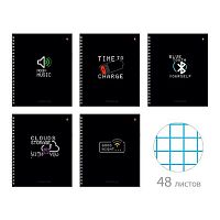 Тетрадь 48л. (клетка) АЛЬТ спираль "Life interface" 7-48-1348 мел.карт.,глянц.лам.,асс.