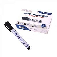 Маркер перм. ALINGAR AL11436 чёрный,утолщ.,пулев.,2-3мм,с режущим элементом