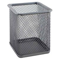 Подставка-стакан д/пиш.принадл. КЛЕРК 183004/1 металл.сетка,серебро