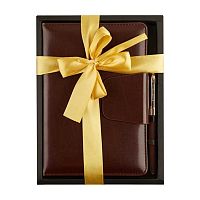 Набор подар. (ежедневник н/д А5 BV кож.зам."Prestige" тёмн.-коричн.+ручка ) 3-352/07-2