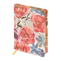 Ежедневник н/д А5 120л. BV кож.зам. "Flora. Цветочная феерия" 3-744/05 зол.срез,беж.бум.,линейка