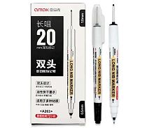 Маркер разметочный INTELLIGENT WG-7 чёрный,двухст.(кругл.1,0мм,с длин.пером,20мм+линер 0,5мм)