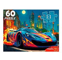 Пазлы   60 Рыжий кот "Ночной автомобиль" Ф60-8260