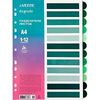Разделитель листов пластик. А4 deVENTE "Degrade" 3051324 цветовой,мятный (12шт)