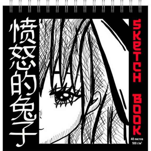 Скетчпад А6  40л. deVENTE тв.обл. спираль "Manga" 2134322 офсет,100г/м2,жёстк.подл.