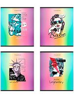 Тетрадь 96л. (клетка) Проф-Пресс "Поп-арт" 96-8096 обл.мел.цв.,лён