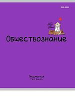 Тетрадь предм. 48л. Проф-Пресс "Mini Friends-Обществознание" 48-2514 тисн.,лён (клетка)