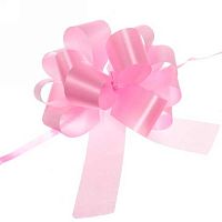 Бант д/оформления подарка "Блеск" 214-072 розовый,3см,d-11см