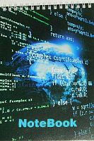 СБ Блокнот А5-  50л. (верх.спираль) "Цифровой синий" внутр.бл.б/лин.142*200