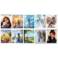 Записная книжка А6  32л. ХАТ "Прекрасные незнакомки" клетка,глянц.лам.,асс.