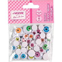 Декор. элементы deVENTE "Глазки" 8001562 самокл.,круглые,с подвижн.вставк.,ассорти,12мм,60шт.