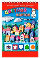 Картон цв. А4 20л.10цв. АППЛИКА "Разноцветные домики" С2806-33 на спирали
