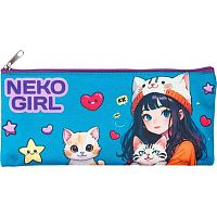Пенал-косметичка ATTOMEX 215*90*10 "NekoGirl" 7024502 (10предм.) плоск.,полиэстер,на молн.