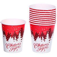 Стакан бум. "Румяный мороз" 200мл (10шт) 889-0480