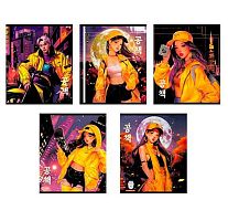 Тетрадь 48л. (клетка) ПЗБФ Премиум "К-Поп" 023287 мат.лам.,уф-лак,тисн.фольг.,асс.